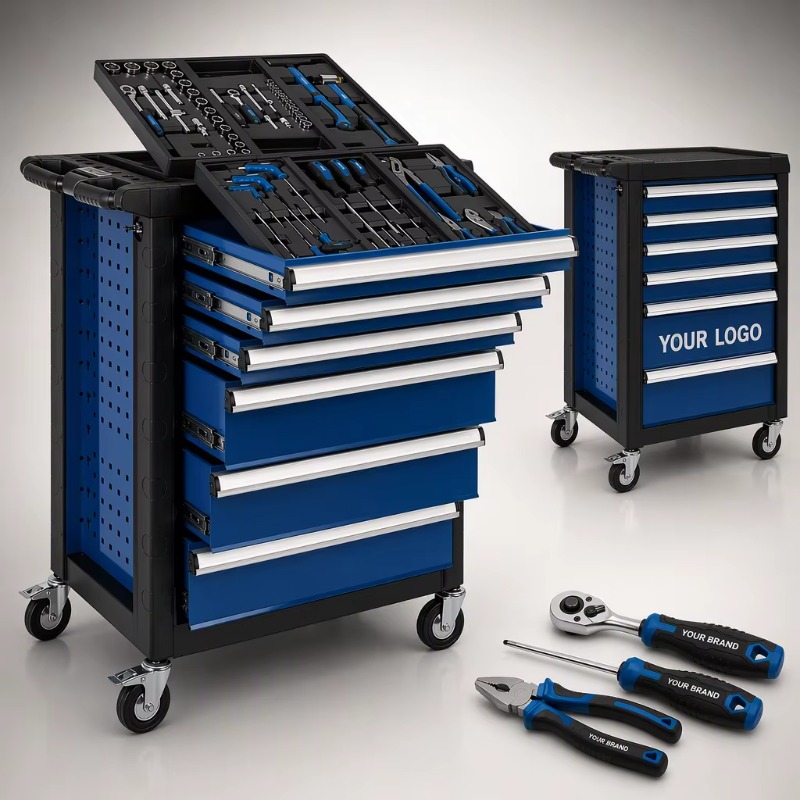 Socket Set - Wytrzymała wózka narzędziowa, 70-częściowy zestaw narzędzi
